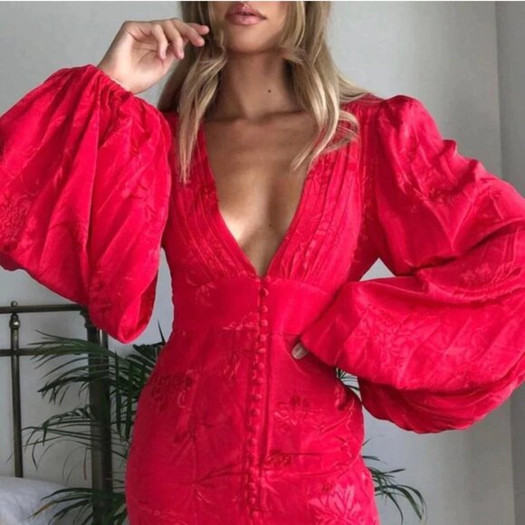 SOLD Rat and Boa Isabella Red Dress - Picture 3 of 9